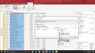 MS Access 2016  Apply Conditional Formatting [upl. by Gerri]