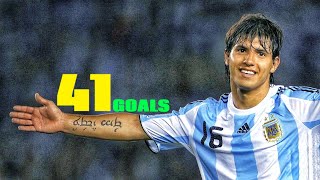 Sergio Aguero  All 41 Goals For ArgentinaHD [upl. by Fredie]