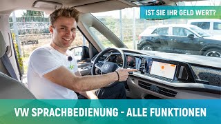 VW Multivan T7  Was kann die VW SPRACHBEDIENUNG Alle Funktionen im Überblick  ELECTRIFY ME [upl. by Barling]