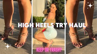 HIGH HEELS TRY ON HAUL 👠 AFFORDABLE CLEAR HIGH HEELS TRY ON 👠 VALENTINES DAY GIFTS [upl. by Coopersmith516]