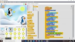 Tworzymy w programie Scratch grę dla dwóch graczy PINGWINY [upl. by Crissie]