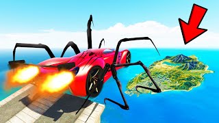 GTA 5 JUMPING SUPERHERO CARS ACROSS THE ENTIRE MAP in GTA V USING MEGA RAMP [upl. by Theodora]