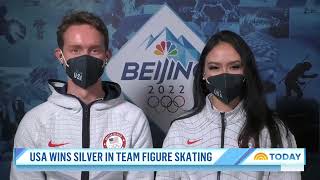 Figure skaters Madison Chock and Evan Bates talk winning silver for Team USA [upl. by Ripleigh]