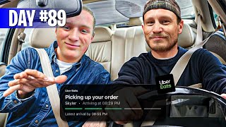 Delivering Uber Eats With My DAD 365 Day Survival Challenge [upl. by Ainel]