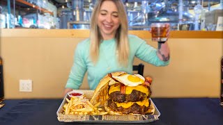 5050 Belly Buster Burger Challenge [upl. by Ellehcirt]