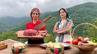 Potato amp Mince Meat Turned to Meatballs in Village ♧ IRAN Rural Life in Mountain [upl. by Aerdna]