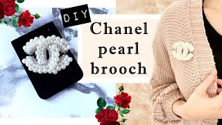 Chanel brooch making tutorial  DIY Chanel brooch  Crafting  CC pearl brooch✨ [upl. by Lleirbag982]