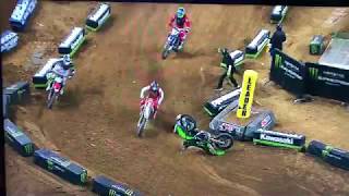 Austin Forkner Crash  2018 St Louis SX [upl. by Zollie496]