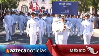 Cadetes de la Heroica Escuela Naval Militar participaron en desfile en Portugal [upl. by Peedus]