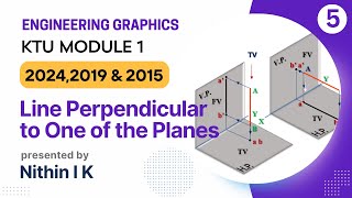 Projections of a Vertical Line  Projections of lines  Module 1  KTU Engineering graphics [upl. by Newmann]