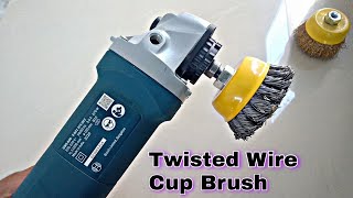 Twisted Knotted Wire Cup Brush GoldBlack  Unboxing and Usage [upl. by Alberto]