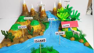 landform model for school project  landforms model making  landforms 3D model [upl. by Akineg]