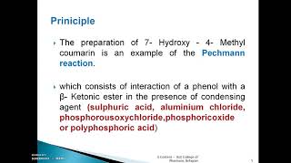 Synthesis of 7 hydroxy 4 methyl coumarin DR Meenaxi Maste [upl. by Carew]