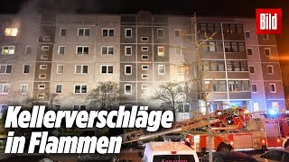 Verletzte bei FeuerwehrEinsatz Plattenbau wird zum Kamin [upl. by Valer84]