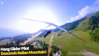 Hang glider pilot descending Italian mountain looks like a video game  Extreme Sports 2020 [upl. by Meisel]