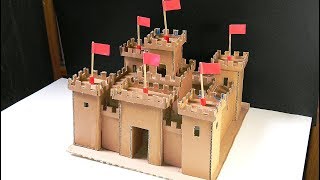 como hacer un castillo de carton cardboard castle [upl. by Telford]