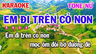 Karaoke Em Đi Trên Cỏ Non Tone Nữ Nhạc Sống Cha Cha [upl. by Averil180]