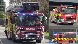 Longton BRAND NEW Aerial Ladder Platform and Fire Engines Responding to Incidents [upl. by Auqinot]