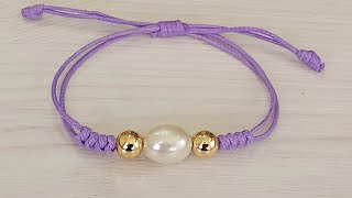 PULSERA HERMOSA FACIL DE HACER PULSERA EN HILOBRACELETS [upl. by Muir]