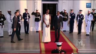 President Paul Kagame and His Daughter Ange Arrives at the White Hosue 8 5 2014 [upl. by Frick]