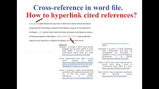 How to make Cross reference Hyperlink Citation in word and pdf file [upl. by Reibaj]