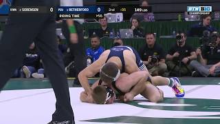 149 LBS 1 Zain Retherford PSU vs 2 Brandon Sorensen Iowa  2018 B1G Wrestling Championship [upl. by Jowett]