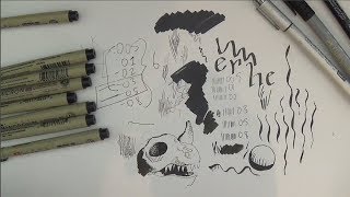 Review amp Demo  Sakura Pigma Micron Drawing Pens [upl. by Enidlareg]