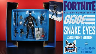 Fortnite X GI Joe Classified SNAKE EYES Zero Point Edition Victory Royale Figure Review [upl. by Shirl]