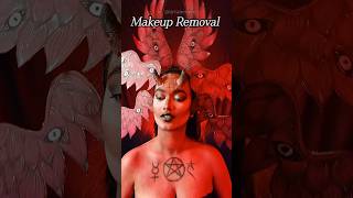 the way I removed my horns 😈😂 makeupremoval makeupremove makeupshorts devil facepainting [upl. by Wieche10]