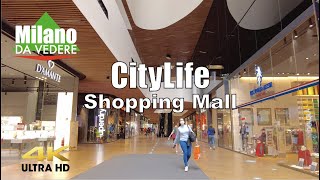 City Life Shopping Mall in Milan Italy  Walking Tour 4K Ultra HD [upl. by Ariayek]