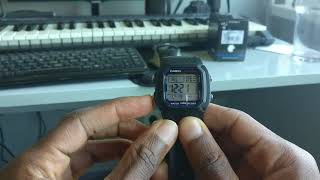 Casio W800H  how to set the Alarm and Hourly beep [upl. by Aserehtairam84]