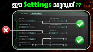 BGMI New Basic Advanced SETTINGSCONTROLS Malayalam Guide Totto3 [upl. by Donnie]