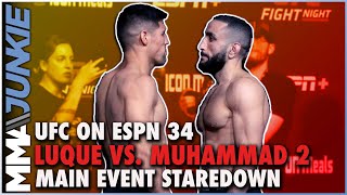 Vicente Luque and Belal Muhammad share the stage for one last faceoff before UFC on ESPN 34 [upl. by Hedda]