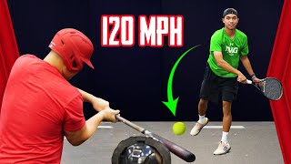 Pro Baseball Players Vs 120MPH Tennis Ball [upl. by Anifesoj]