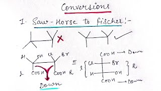 Tricks for Conversions  Saw Horse to Fischer Newman to Fischer projection Wow science [upl. by Hafital]