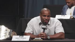 Jon Jones vs Daniel Cormier off air ESPN heated exchange DEATH THREATS Sportscenter UFC 182 [upl. by Ferne327]