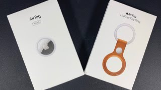 Apple AirTags and Apple AirTag Leather Key Ring  Unboxing Pairing and Setup [upl. by Dhu]