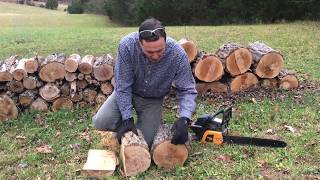 How To Rip Split Firewood With Chainsaw [upl. by Sender391]