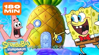 SpongeBob  3 STUNDEN in den Häusern von Bikini Bottom  SpongeBob Schwammkopf [upl. by Cirilo]