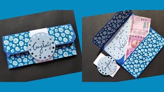 DIY Handmade pretty Gift cardmoneycash wallet easy tutorial [upl. by Trepur]