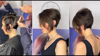 Creative Short Womens Haircut Tutorial Full Step By step  Asymmetrical Layered Bob Cuts amp Styles [upl. by Nomahs]