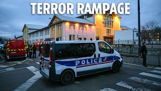 Knifeman shouting ‘Allahu Akbar’ kills one amp injures five in horrific knife attack in France [upl. by Yelich417]