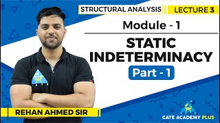 Lecture 3  Module 1  Static Indeterminacy Part  1  Structural Analysis [upl. by Ecidnak]