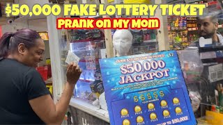 50000 FAKE LOTTERY TICKET PRANK ON MOM She Tried To Cash It At The Store [upl. by Ekusuy]