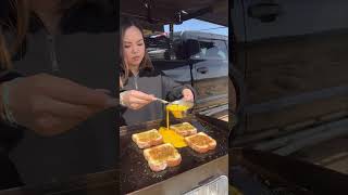 Garlic Bread Breakfast Sandwich  Blackstone Griddles [upl. by Idnahk]