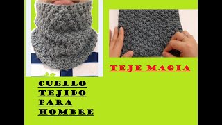 CUELLO PARA HOMBRE TEJIDO EN DOS AGUJASpuntada arroz doble [upl. by Chasse]