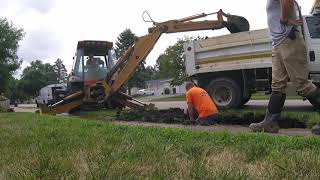 Water main break repair [upl. by Selrhc]