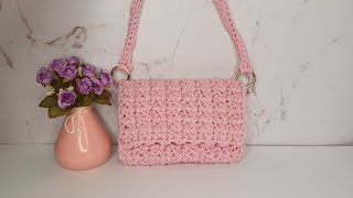 Crochet Handbag Clutch Video For Beginners💗 [upl. by Ozen]