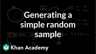 Techniques for generating a simple random sample  Study design  AP Statistics  Khan Academy [upl. by Llywellyn3]