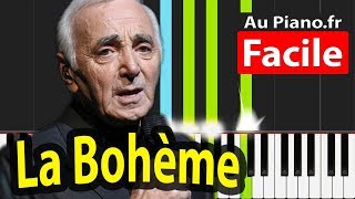 La Boheme Charles Aznavour Piano Cover Tutorial  PAROLES LYRICS [upl. by Riesman]